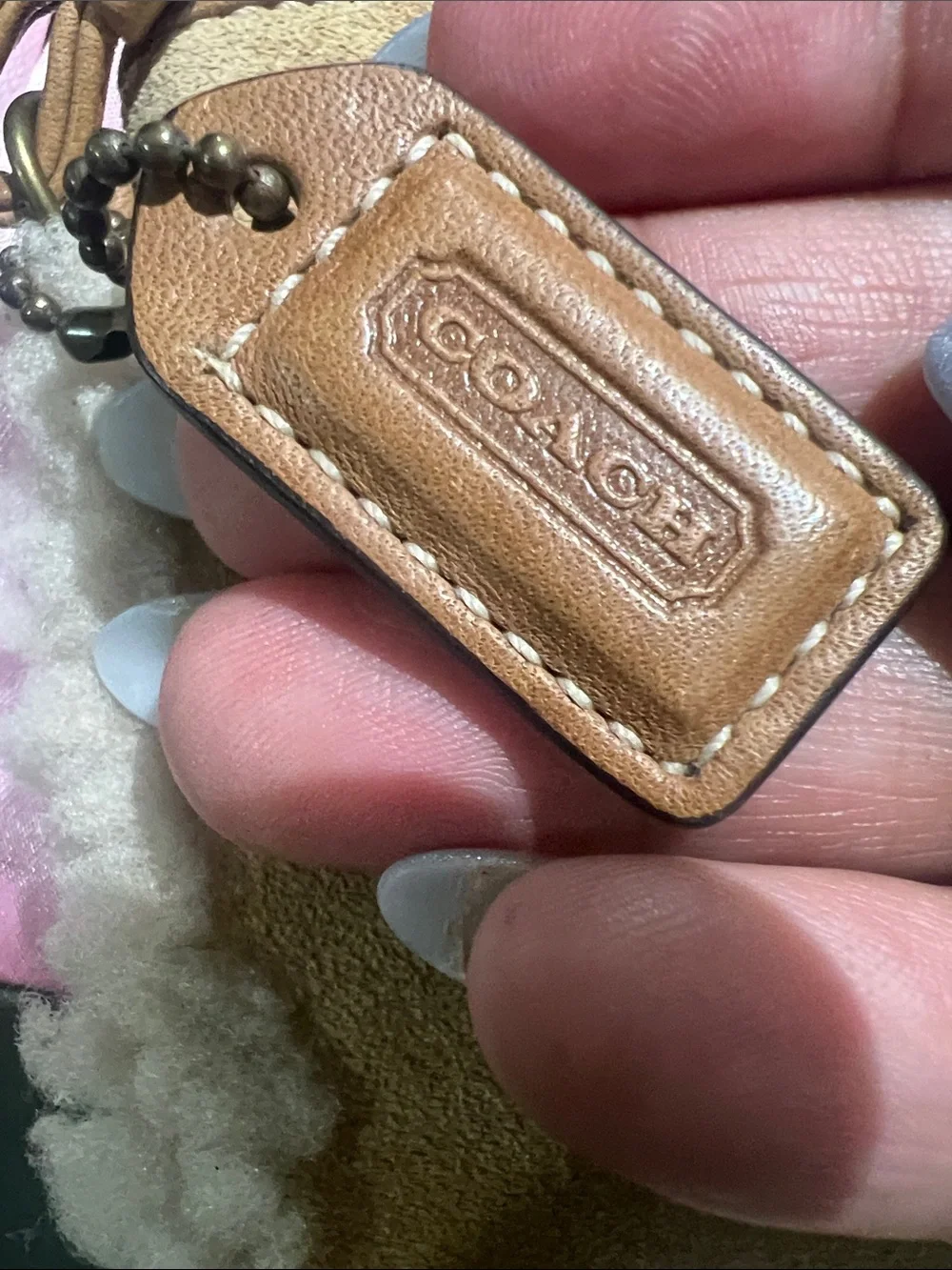 Coach Tan Suede Wristlet with Cream Shearling Trim